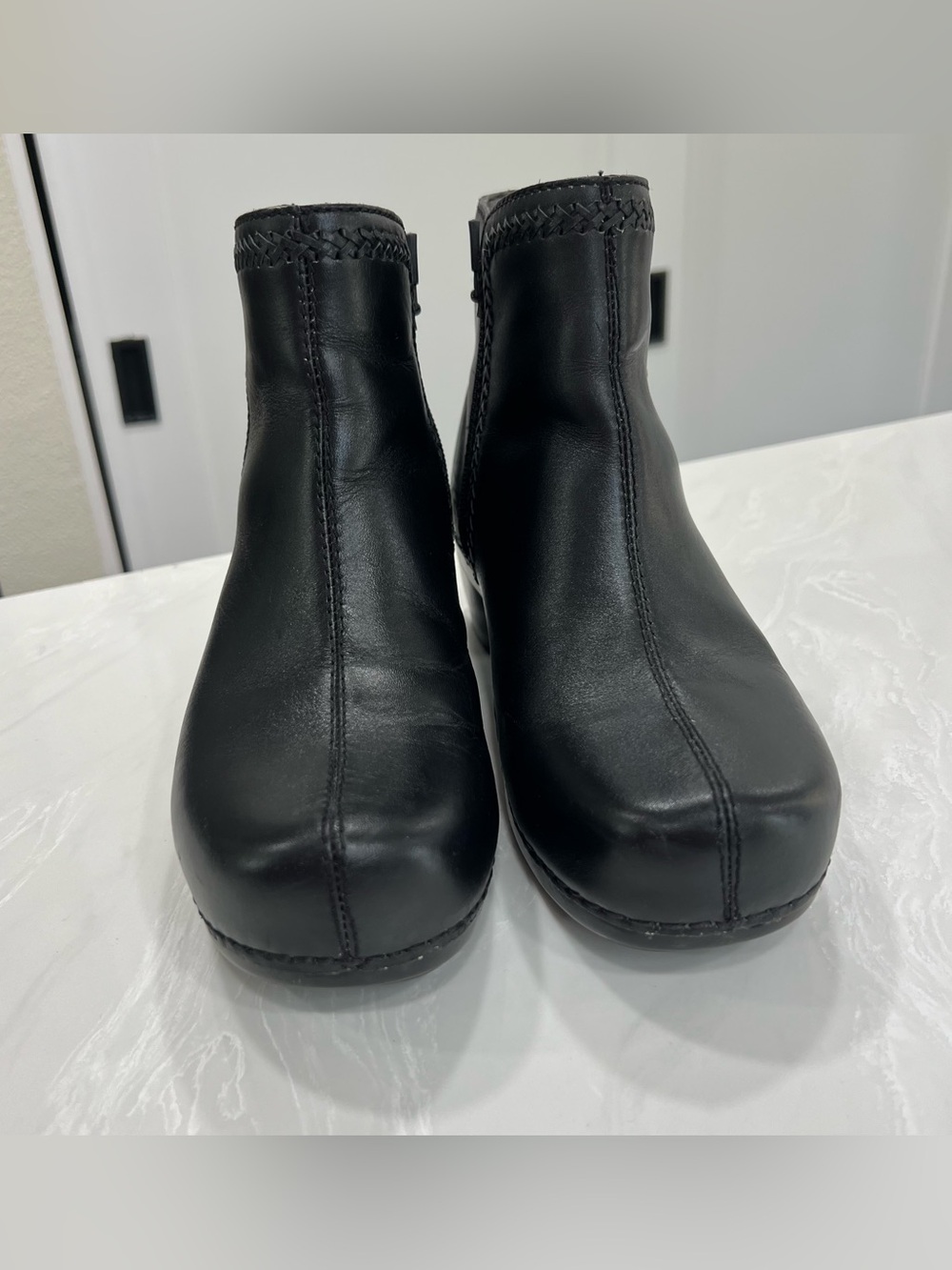 Dansko Black Leather Ankle Scout Classic Comfortable Bohemian Booties Women’s 38